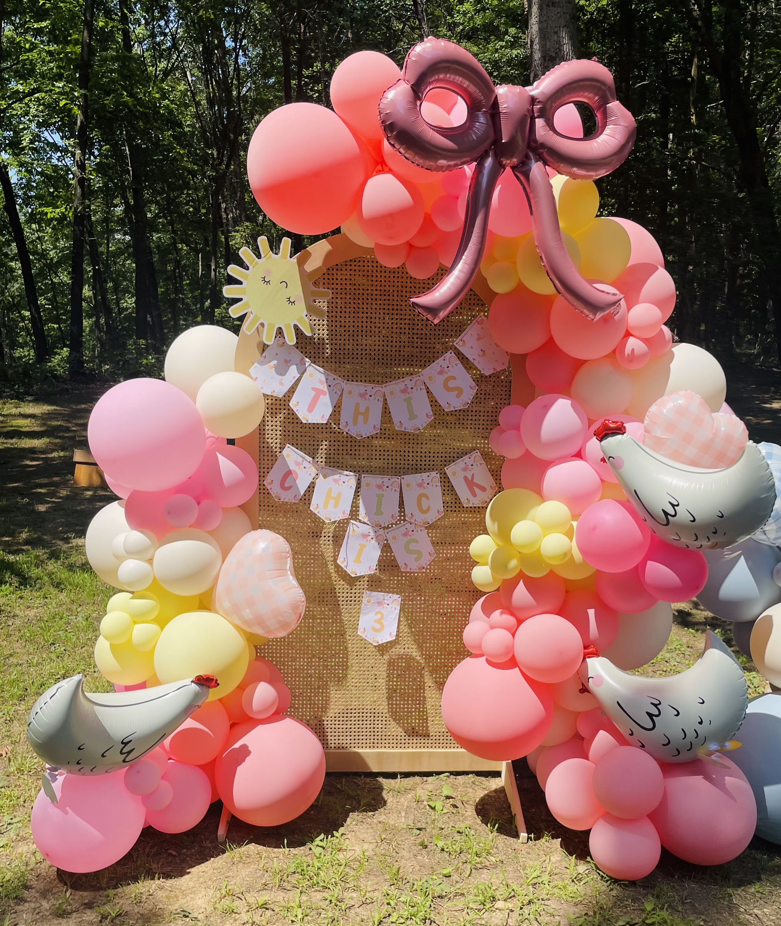 This Chick Is 3 Balloon Display